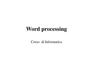 word processing