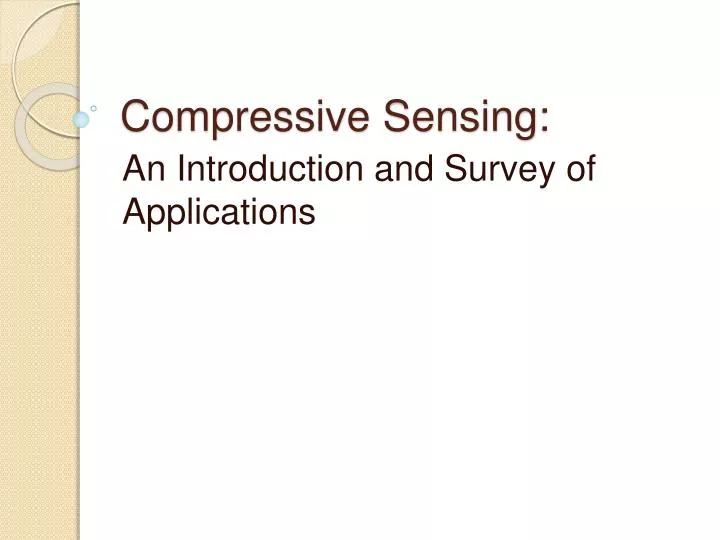 compressive sensing