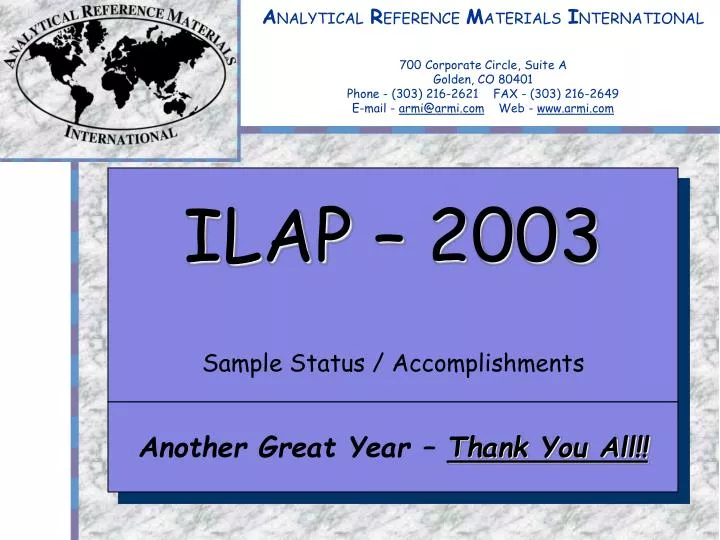 ilap 2003 sample status accomplishments