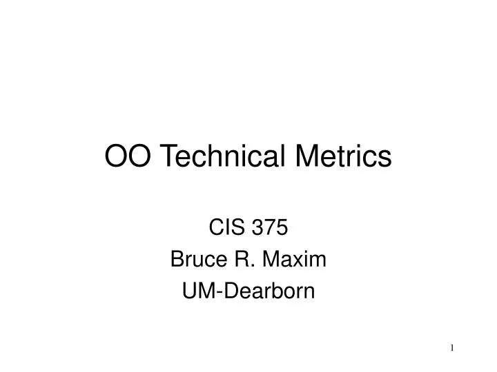 oo technical metrics