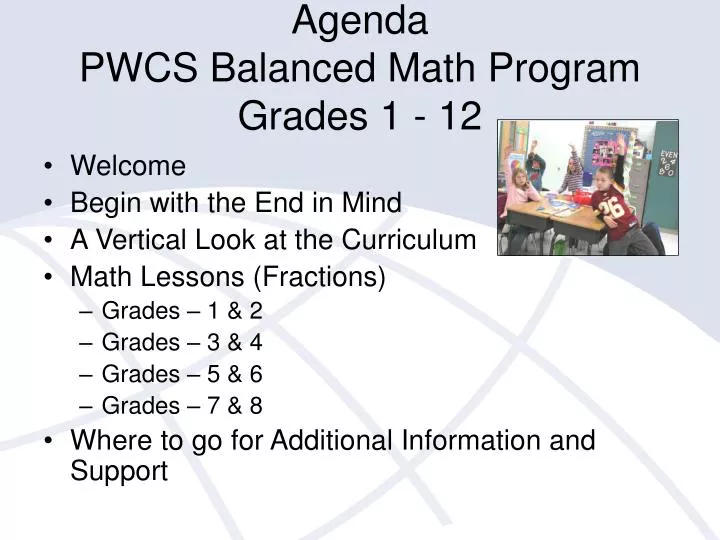 agenda pwcs balanced math program grades 1 12