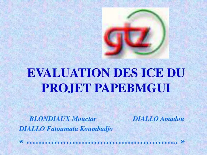 evaluation des ice du projet papebmgui