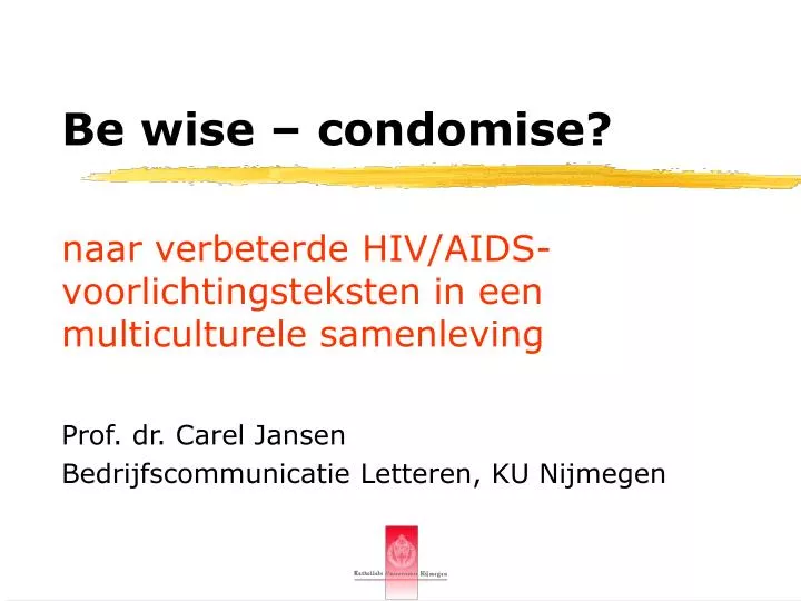 naar verbeterde hiv aids voorlichtingsteksten in een multiculturele samenleving