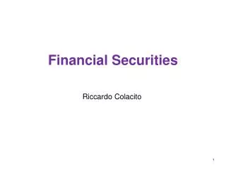 Financial Securities