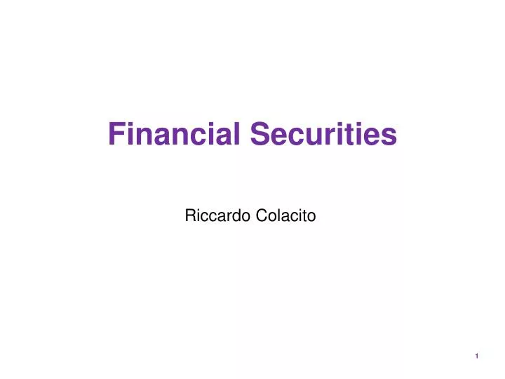 financial securities