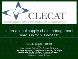 International supply chain management what is in for businesses?