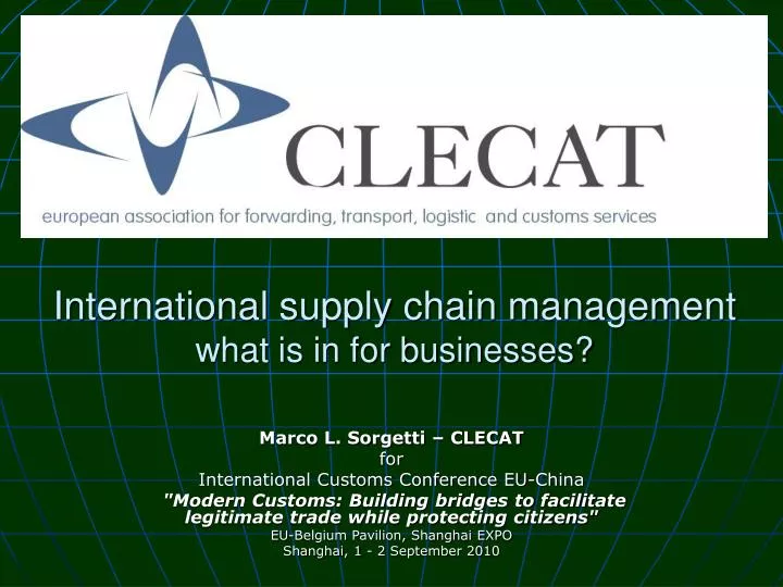 international supply chain management what is in for businesses