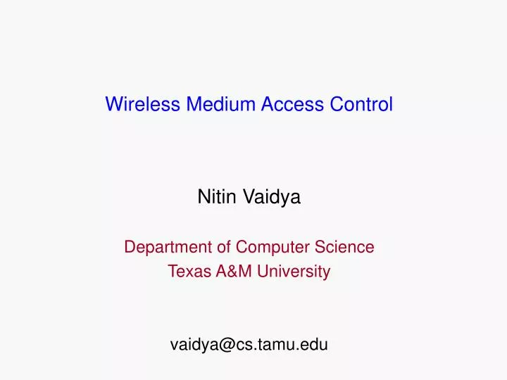 wireless medium access control
