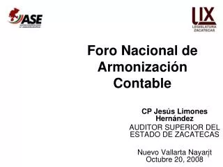 Foro Nacional de Armonización Contable