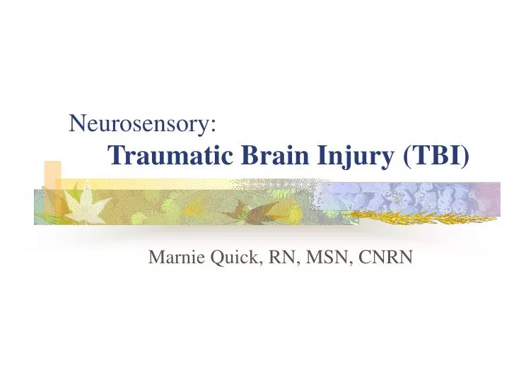 neurosensory traumatic brain injury tbi