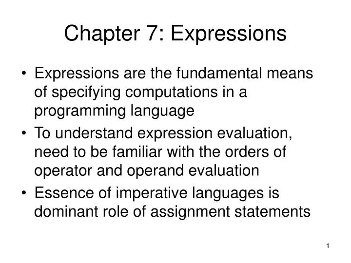 chapter 7 expressions
