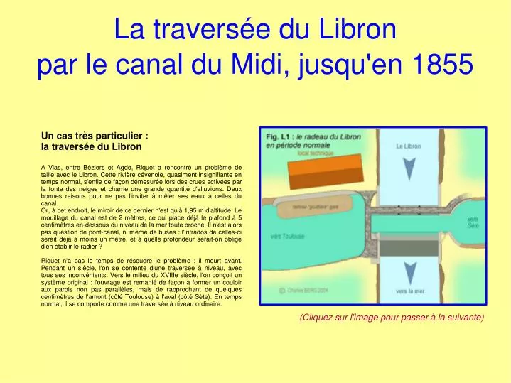 la travers e du libron par le canal du midi jusqu en 1855