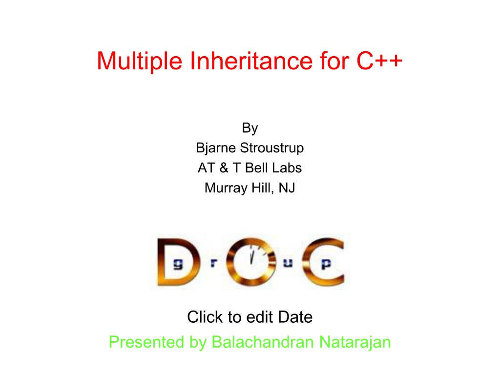 PPT - Multiple Inheritance for C++ PowerPoint Presentation, free ...