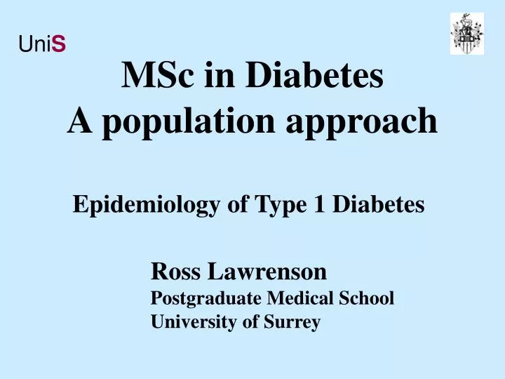 msc in diabetes a population approach