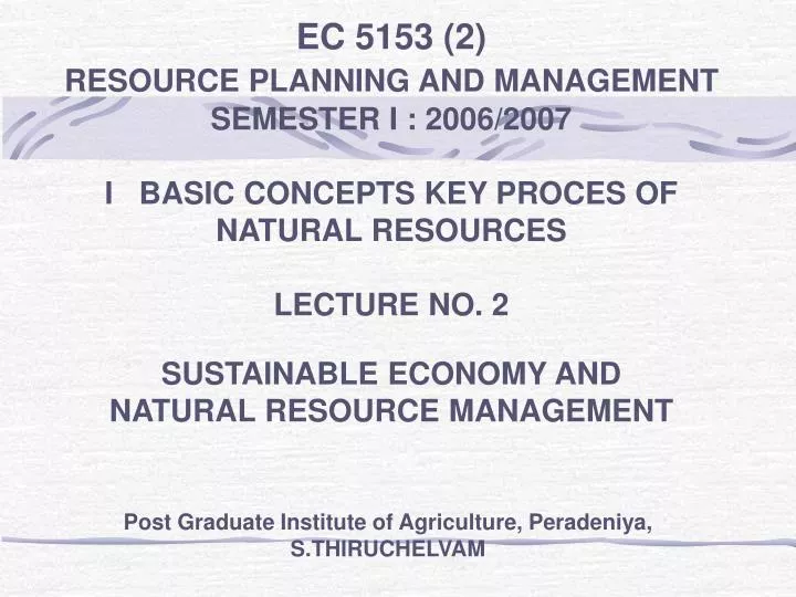 post graduate institute of agriculture peradeniya s thiruchelvam