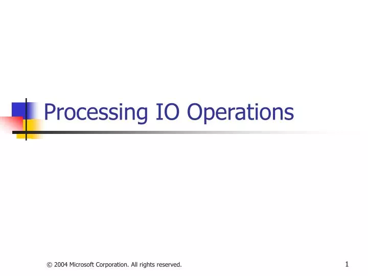 processing io operations