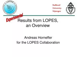 Andreas Horneffer for the LOPES Collaboration