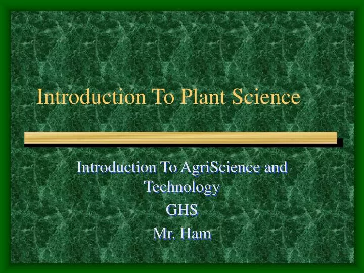introduction to plant science