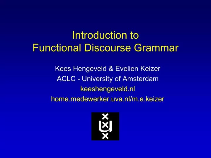 introduction to functional discourse grammar