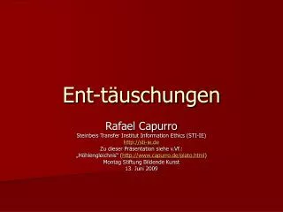 ent t uschungen