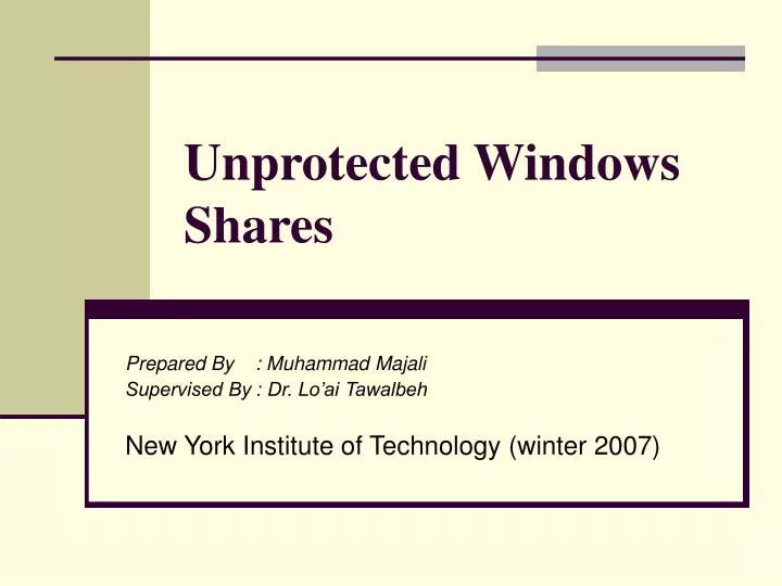 unprotected windows shares