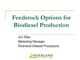 Feedstock Options for Biodiesel Production