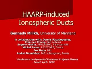 HAARP-induced Ionospheric Ducts