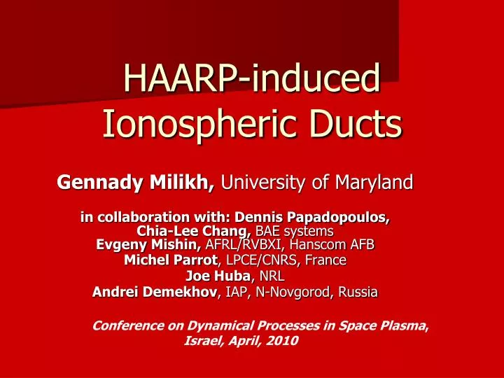 haarp induced ionospheric ducts