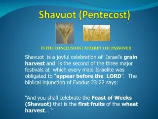 Shavuot (Pentecost)