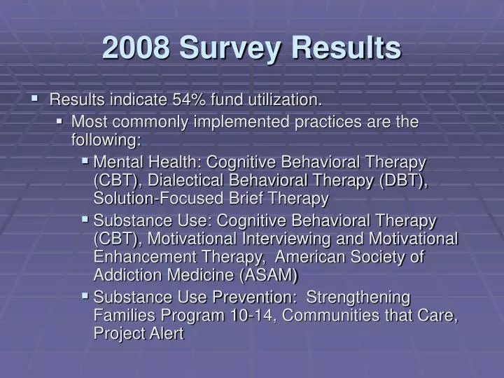 2008 survey results