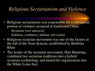Religious Sectarianism and Violence