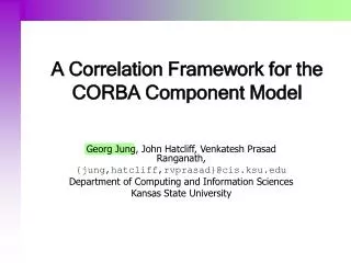 A Correlation Framework for the CORBA Component Model