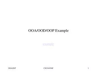 OOA/OOD/OOP Example