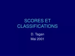 scores et classifications