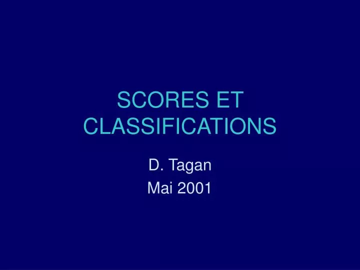 scores et classifications