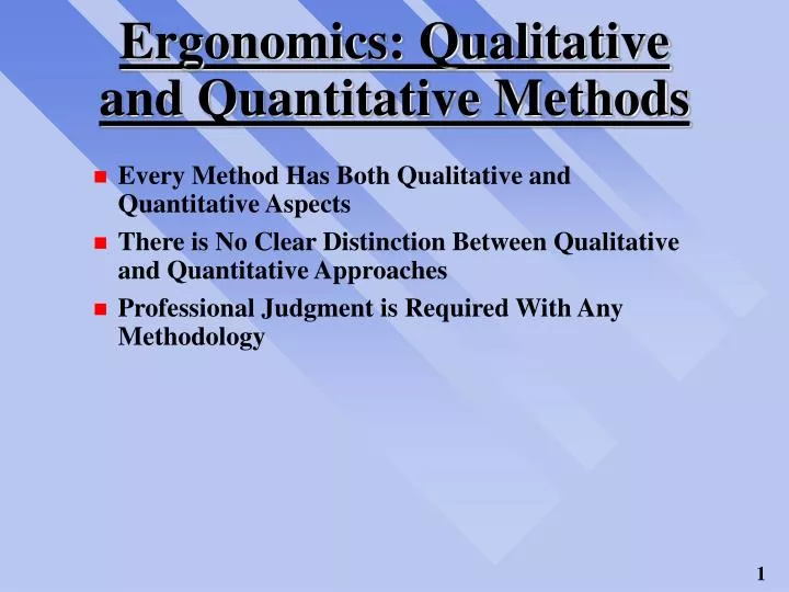 ergonomics qualitative and quantitative methods