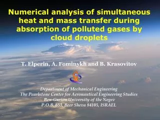 Numerical analysis of simultaneous heat and mass transfer during absorption of polluted gases by cloud droplets