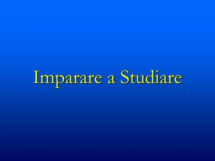 imparare a studiare