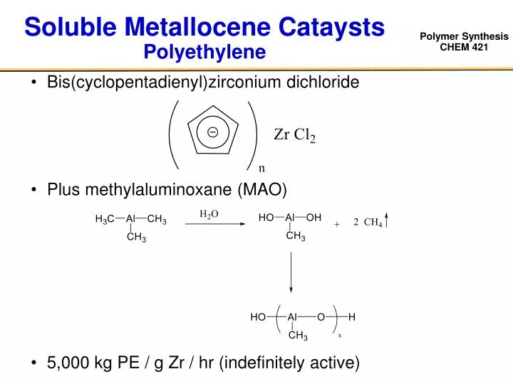 soluble metallocene cataysts polyethylene