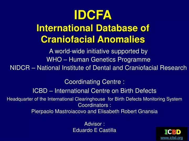 idcfa internationa l database of craniofacial anomalies