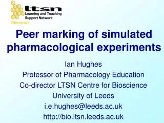 Peer marking of simulated pharmacological experiments