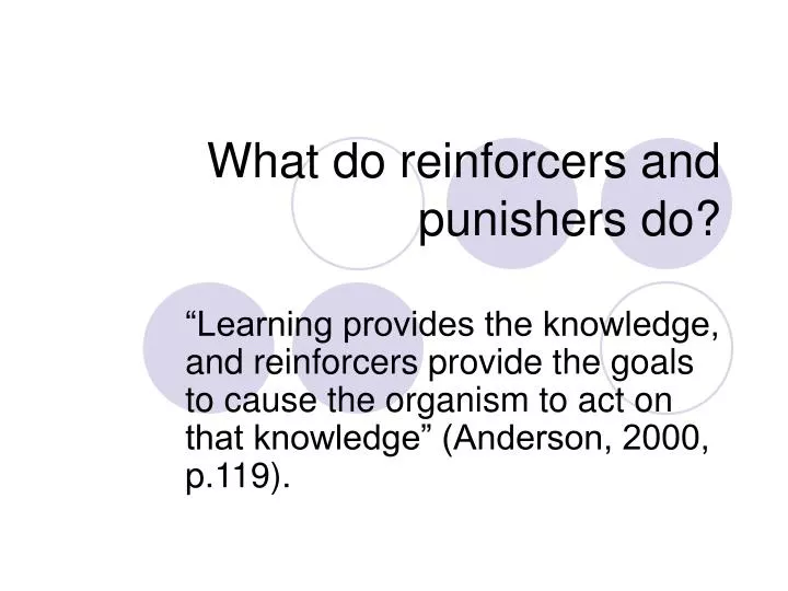 what do reinforcers and punishers do