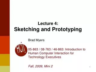 Lecture 4: Sketching and Prototyping