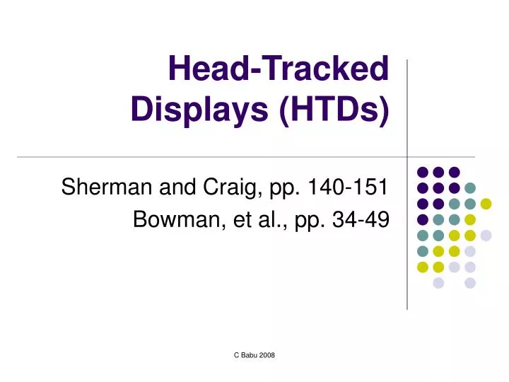 head tracked displays htds