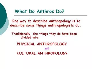 What Do Anthros Do?