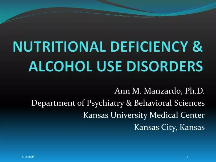 nutritional deficiency alcohol use disorders
