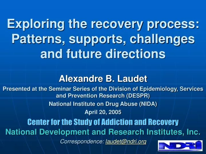 exploring the recovery process patterns supports challenges and future directions