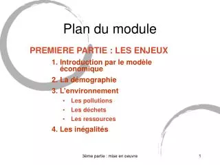 plan du module