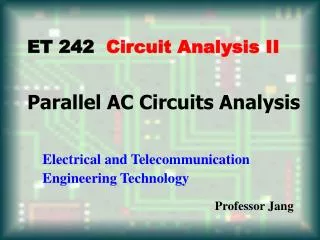 Parallel AC Circuits Analysis