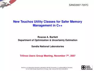 New Teuchos Utility Classes for Safer Memory Management in C++
